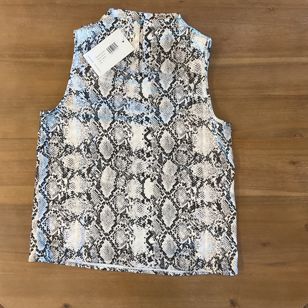 NWT - The Noli Shop - Mara Silk Sleeveless Top - Snakeskin - Size Small - Picture 3 of 3